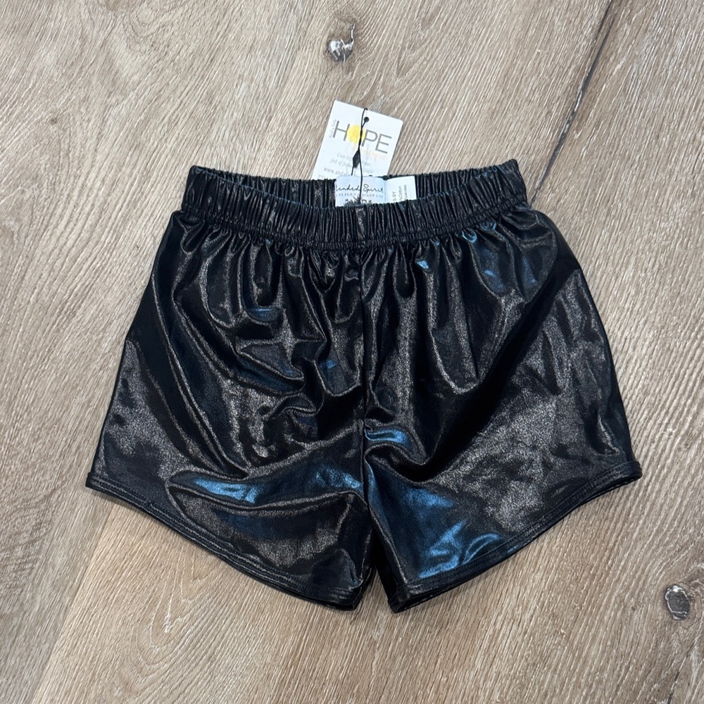Capezio Black Shimmer Kids' Pull-On Shorts